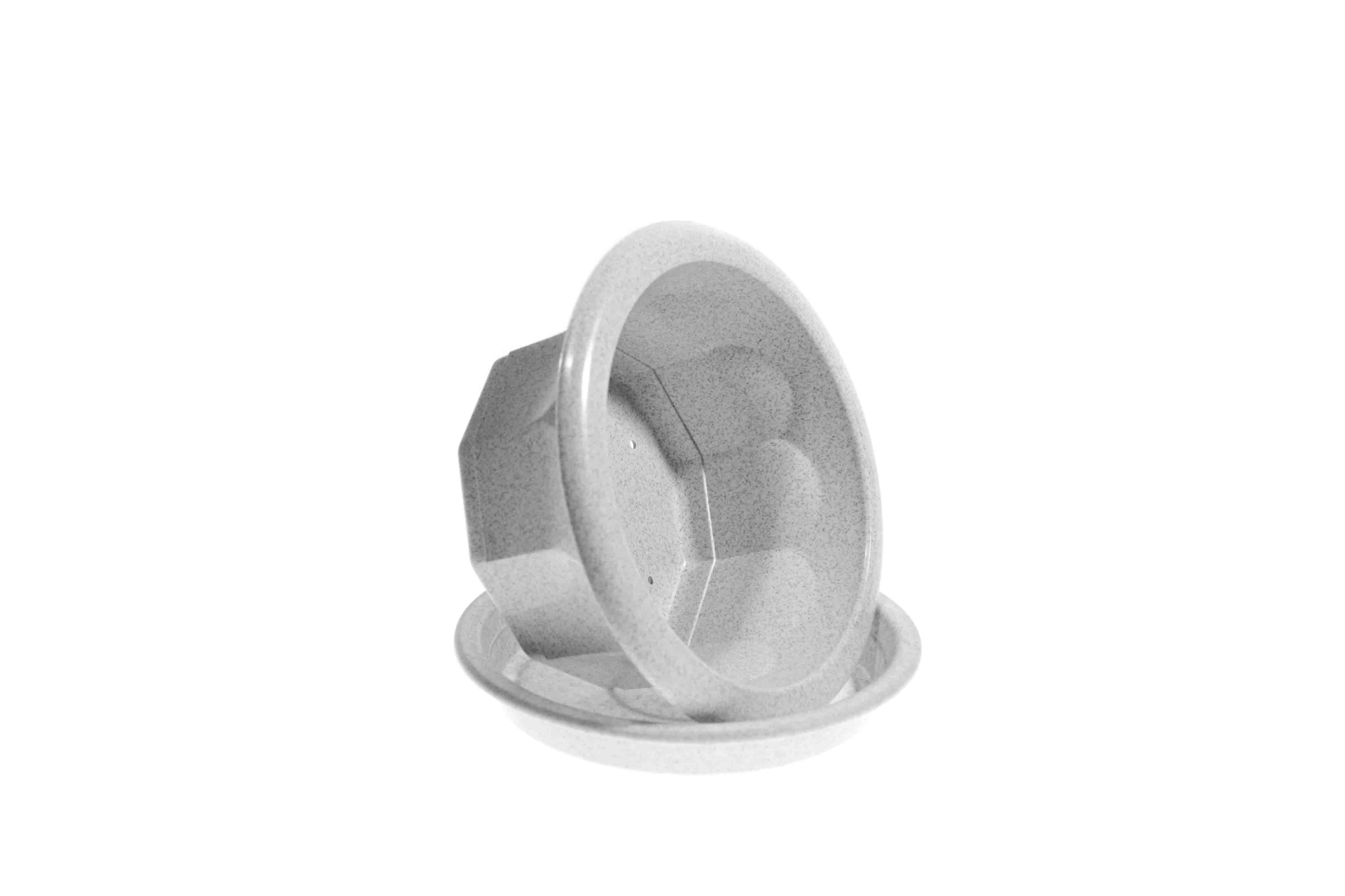 Горшок Тюльпан Ø 14x7,5 см 0,5 л Белый мрамор - фото 3 Горшок Тюльпан Ø 14x7,5 см 0,5 л Белый мрамор - фото 3