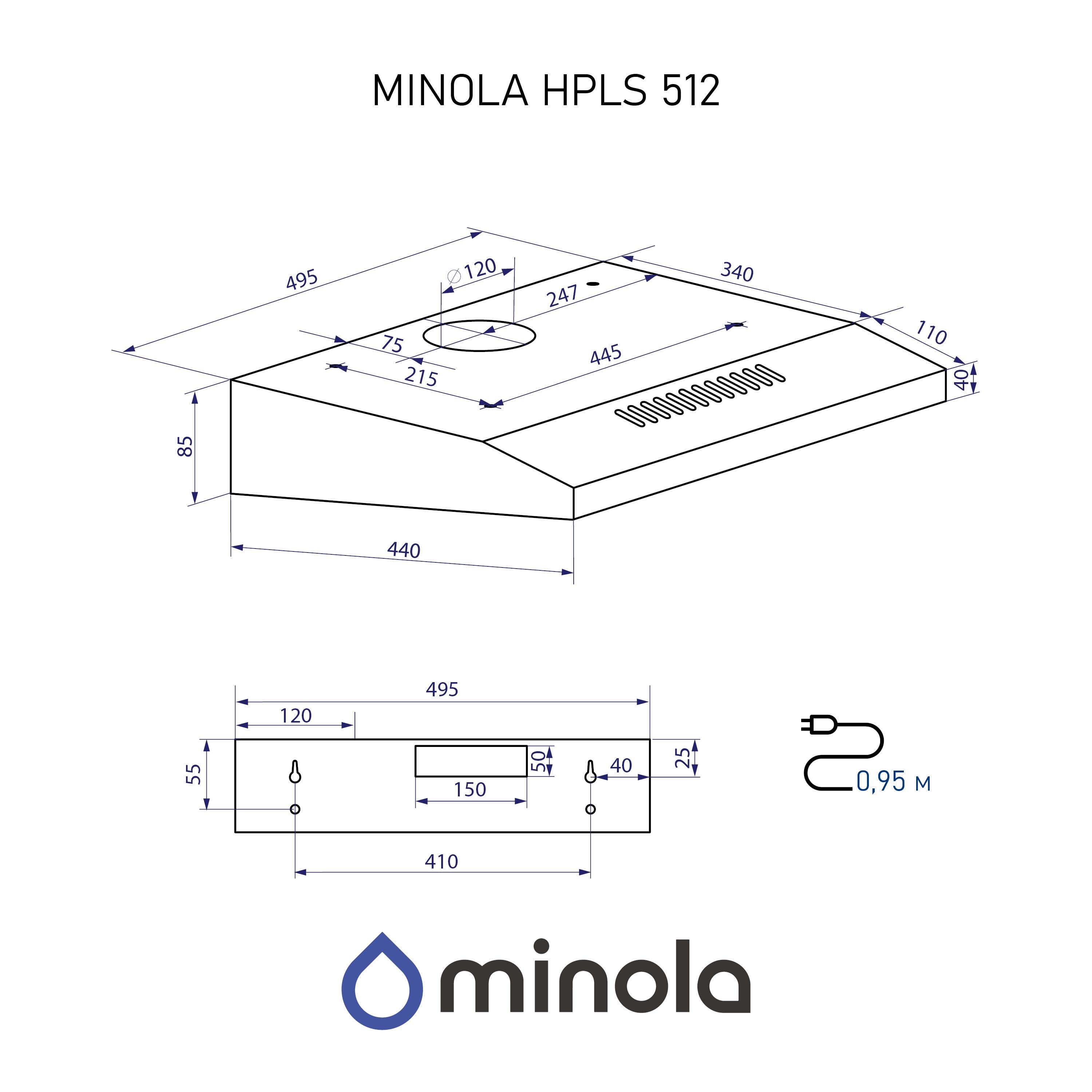 Вытяжка плоская Minola HPLS 512 Black (5905538403130) - фото 11