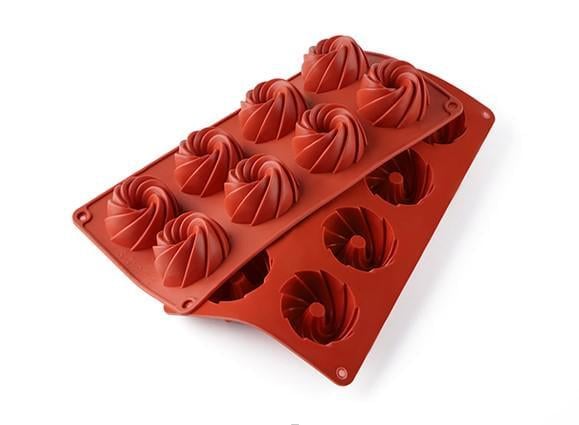 Форма силиконовая One Chef для выпечки Профи Астрея d 5,2 см h 3 см на 8 ячеек Красный