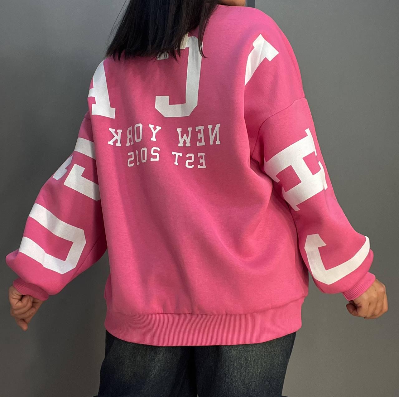 Свитшот женский DAVRAS 8174 CHICAGO удлиненный утепленный на флисе OS Малиновый (1242) - фото 3 Свитшот женский DAVRAS 8174 CHICAGO удлиненный утепленный на флисе OS Малиновый (1242) - фото 3