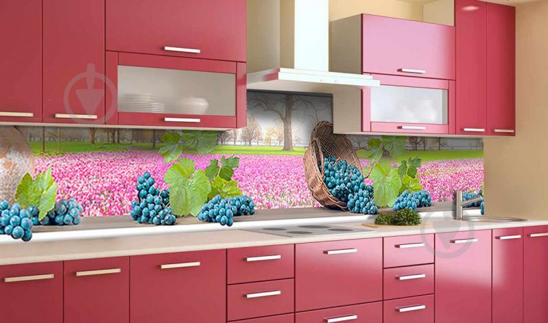 Наклейка виниловая кухонный фартук Zatarga "Синий виноград" 600х2500 мм