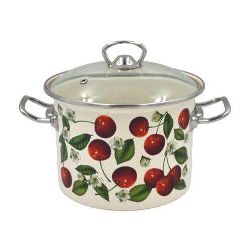 Кастрюля эмалированная Черешня со стеклянной крышкой 2,0 л (10170142)