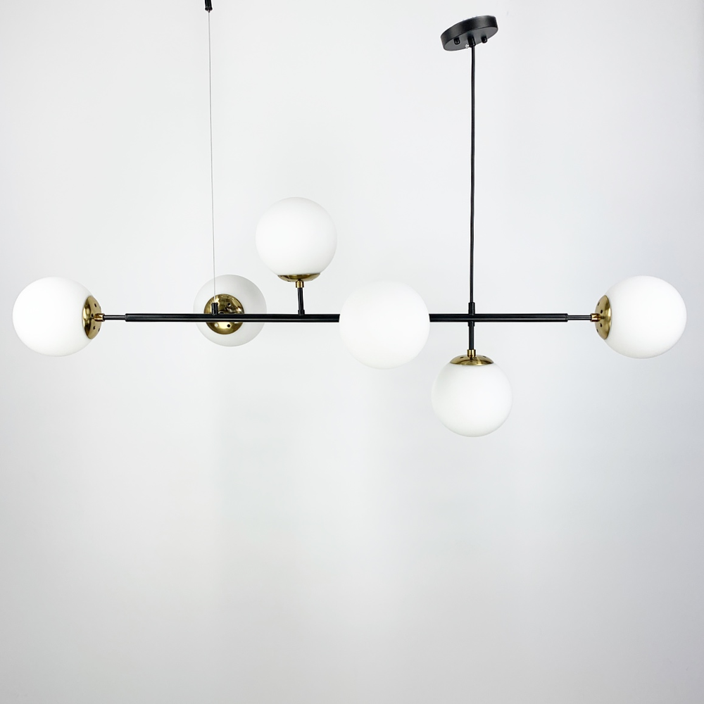 Люстра с фурнитурой латунь крепление в двух точках Черный (SGJ 7/6 BK+GD) - фото 2 Люстра с фурнитурой латунь крепление в двух точках Черный (SGJ 7/6 BK+GD) - фото 2