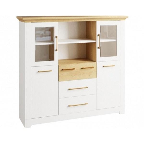 Комод-витрина Світ Меблів Валерио 4Д Ск 4Ш в гостиную/спальню 1640х450х1310 ДСП и МДФ Сосна водевиль/Дуб каменный Комод-витрина Світ Меблів Валерио 4Д Ск 4Ш в гостиную/спальню 1640х450х1310 ДСП и МДФ Сосна водевиль/Дуб каменный