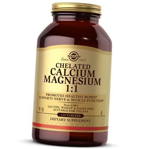 Минералы Solgar Chelated Calcium Magnesium 1:1 240 табл. (36313231)