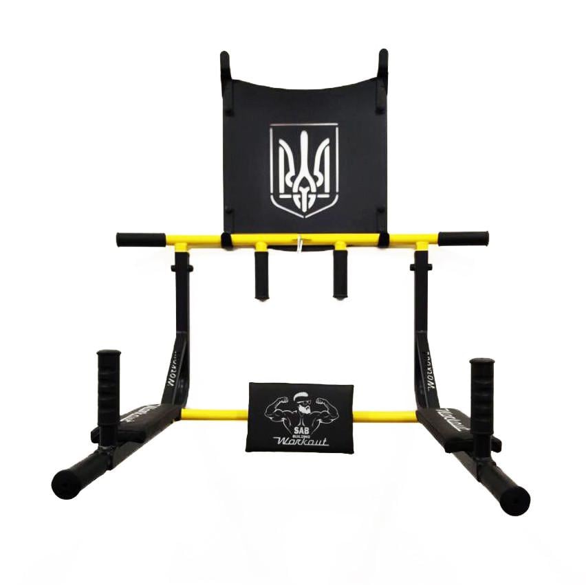 Турнік-бруси SAB Workout WО настінний розбірний з гербом з адаптивною спинкою для преса (0075) - фото 5