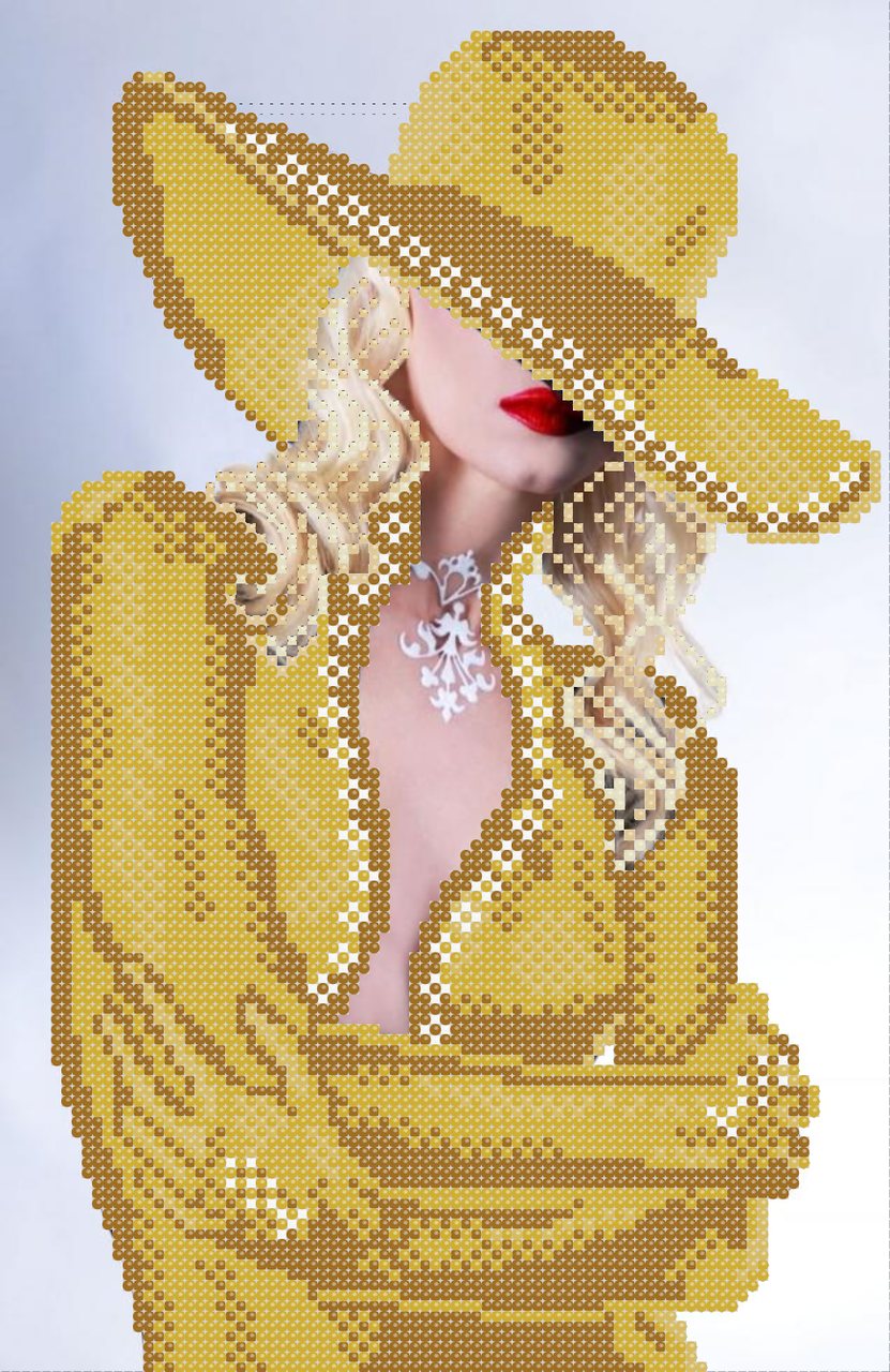 Схема вышивки бисером Блондинка в золотом (684070738А)