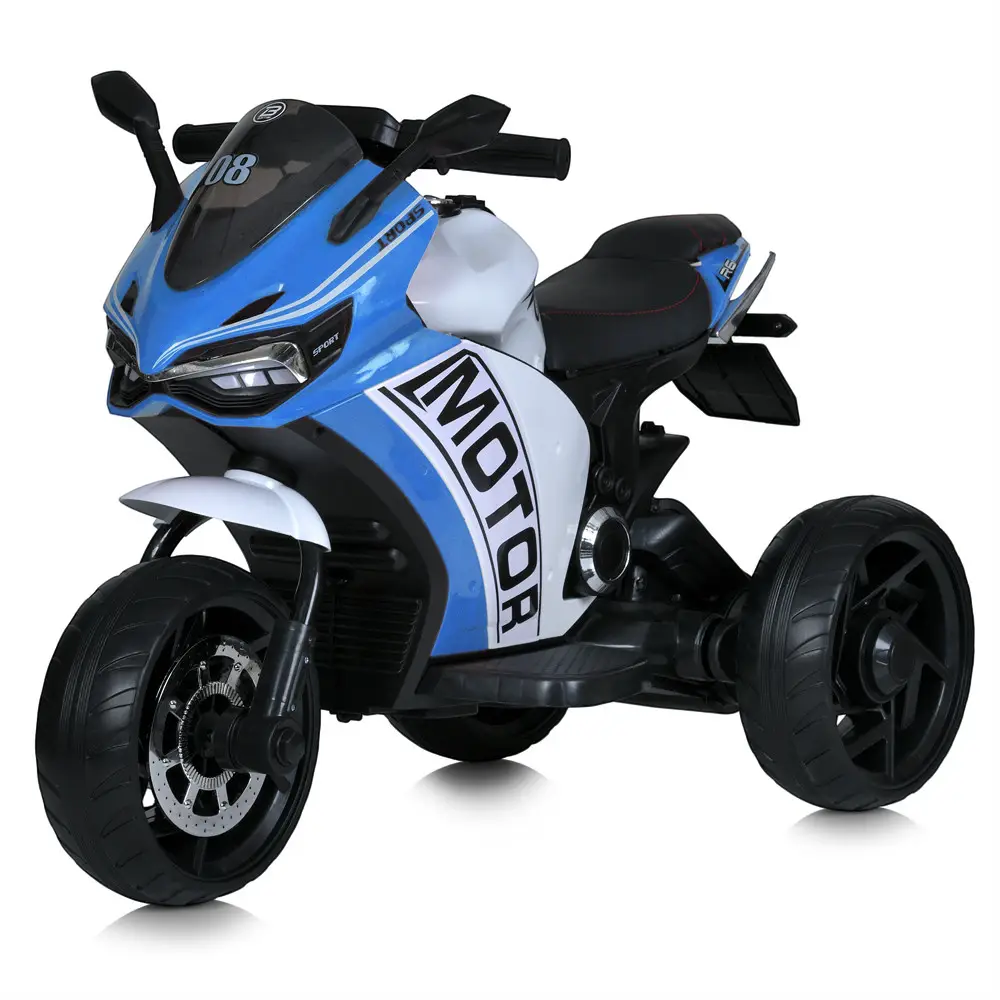 Электромотоцикл детский Bambi M 4053EL-4 2 двигателя 6 В Синий