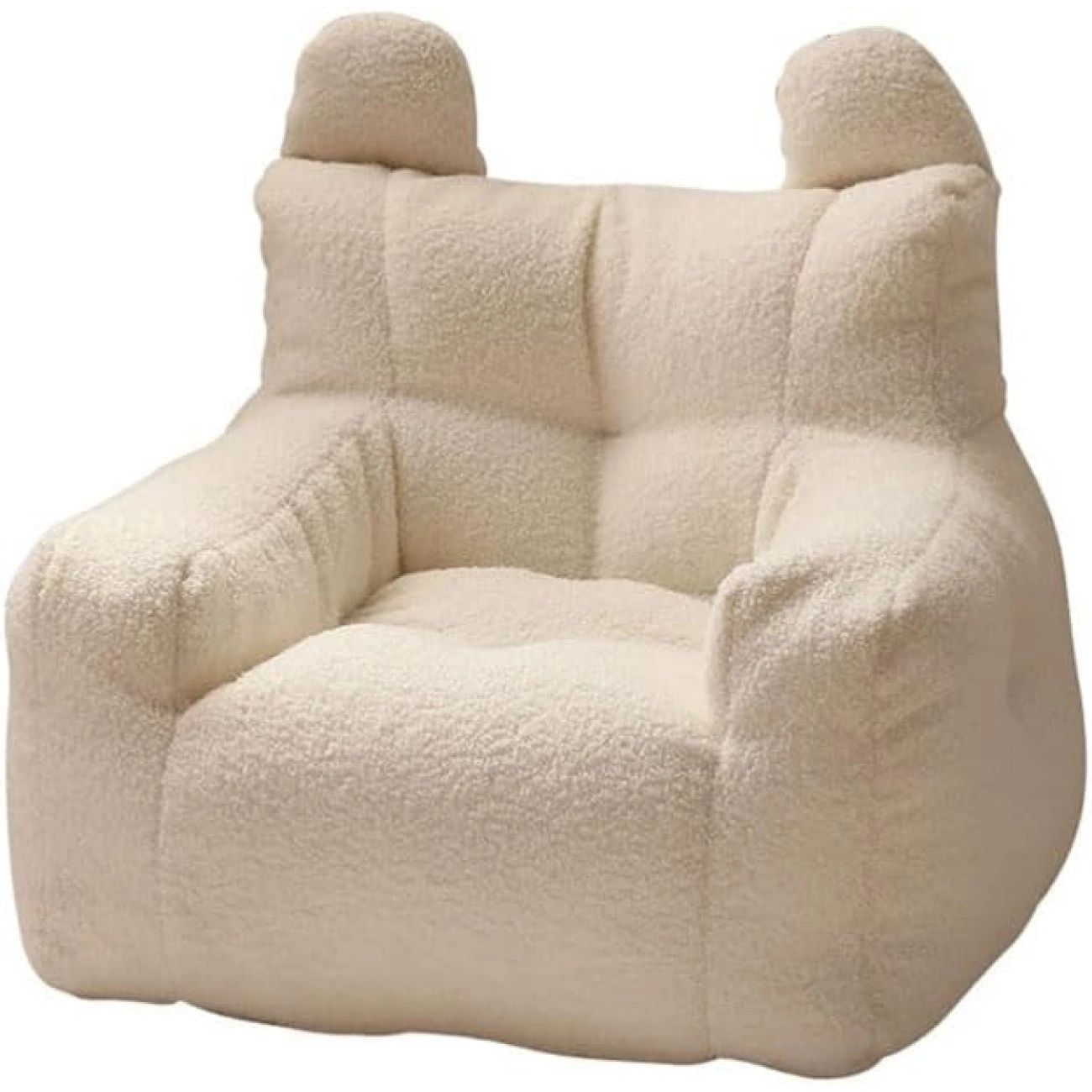 Детское кресло мягкое с ушками и боковым карманом 48x52x34 см Молочный (29516162)