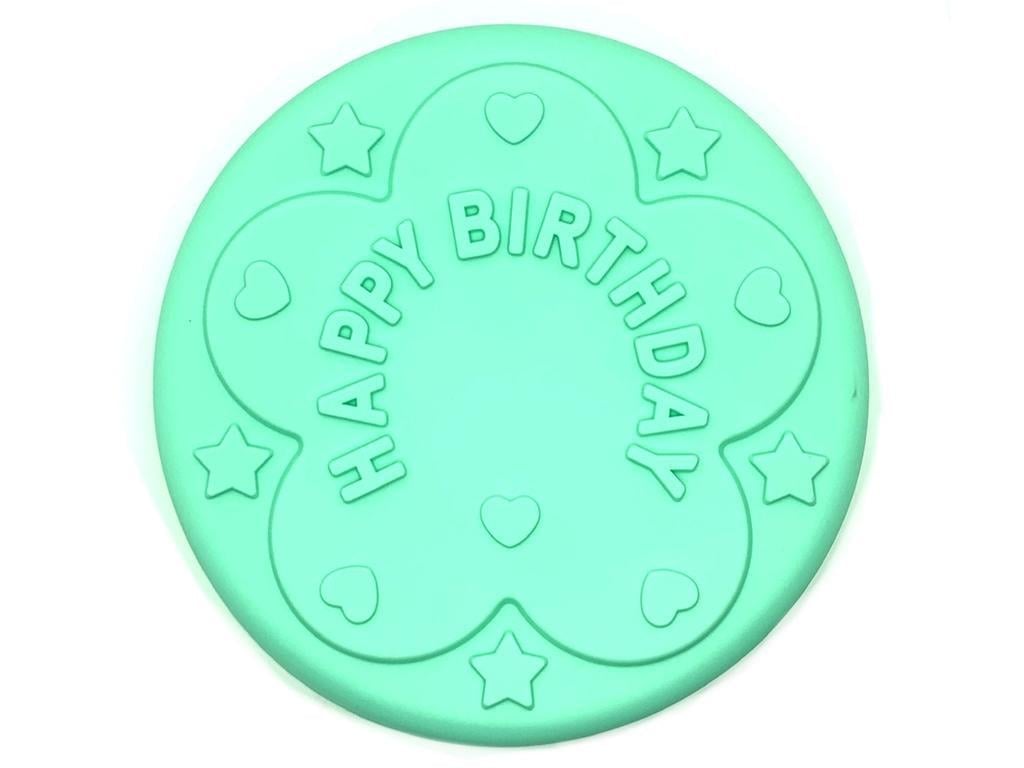 Форма силиконовая для выпечки Stenson Happy Birthday 27х27х5,5 см Ментоловый (MMS-MH-3364)