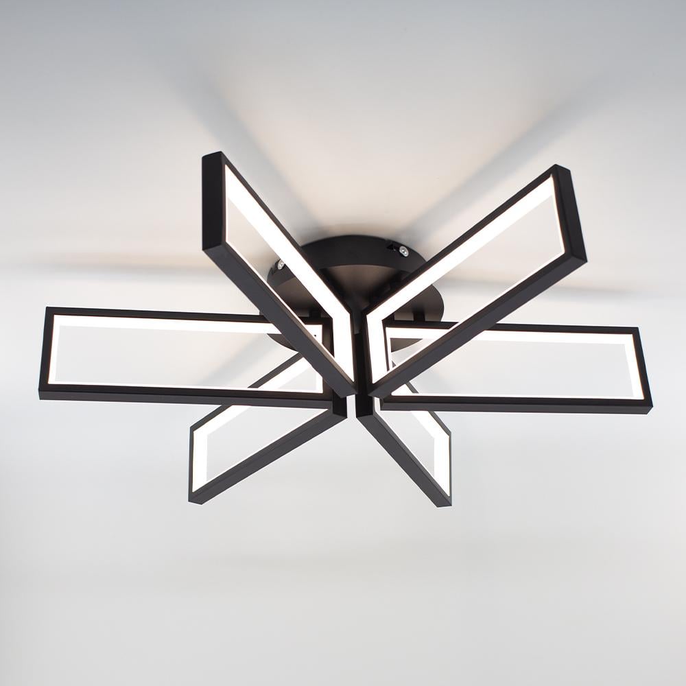 Люстра светодиодная смарт ESLLSE MADERA 6S 115 Вт 650x150 мм Черный (10619)