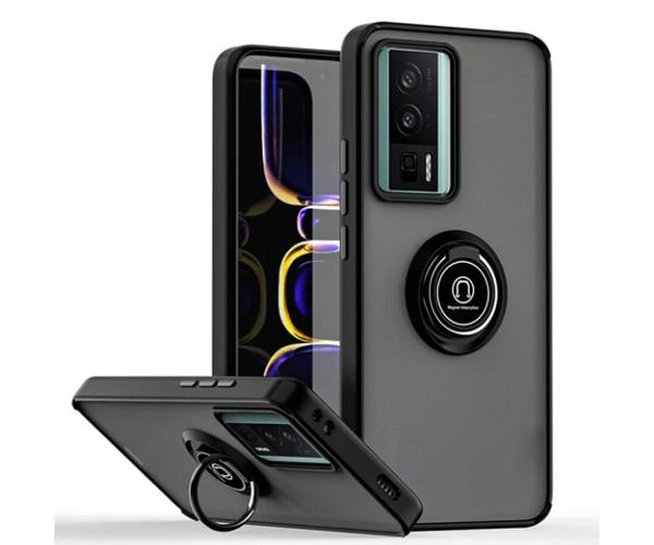 Чехол-накладка TPU Color Matte Ring для Xiaomi Poco F5 Pro / Redmi K60 Чёрный