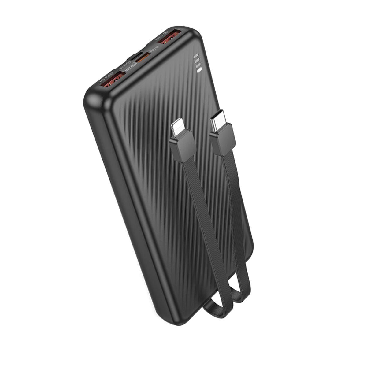 Повербанк Borofone BJ57 Graceful 10000 mAh 22,5W со встроенными кабелями и быстрой зарядкой Black (24998818)