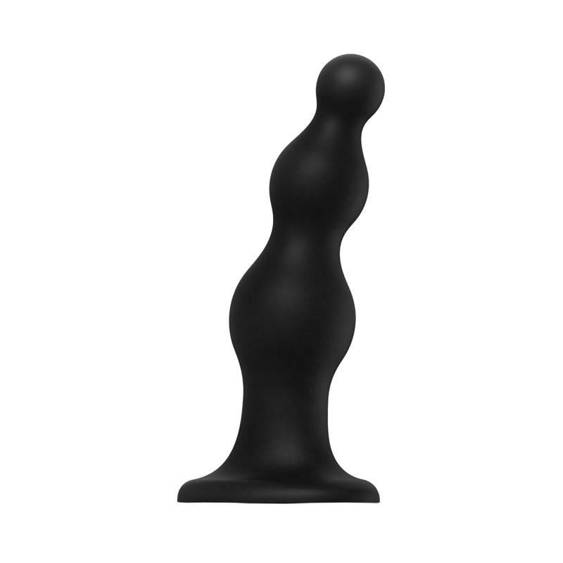 Насадка для страпона на присоске Strap-On-Me Dildo Plug Beads XL 15,8 см Черный (54148)