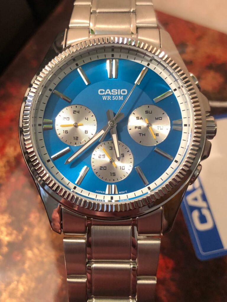 Наручные часы мужские Casio MTP-1375D-2A1VDF d 42 мм Синий/Серебряный (2447931056) - фото 8