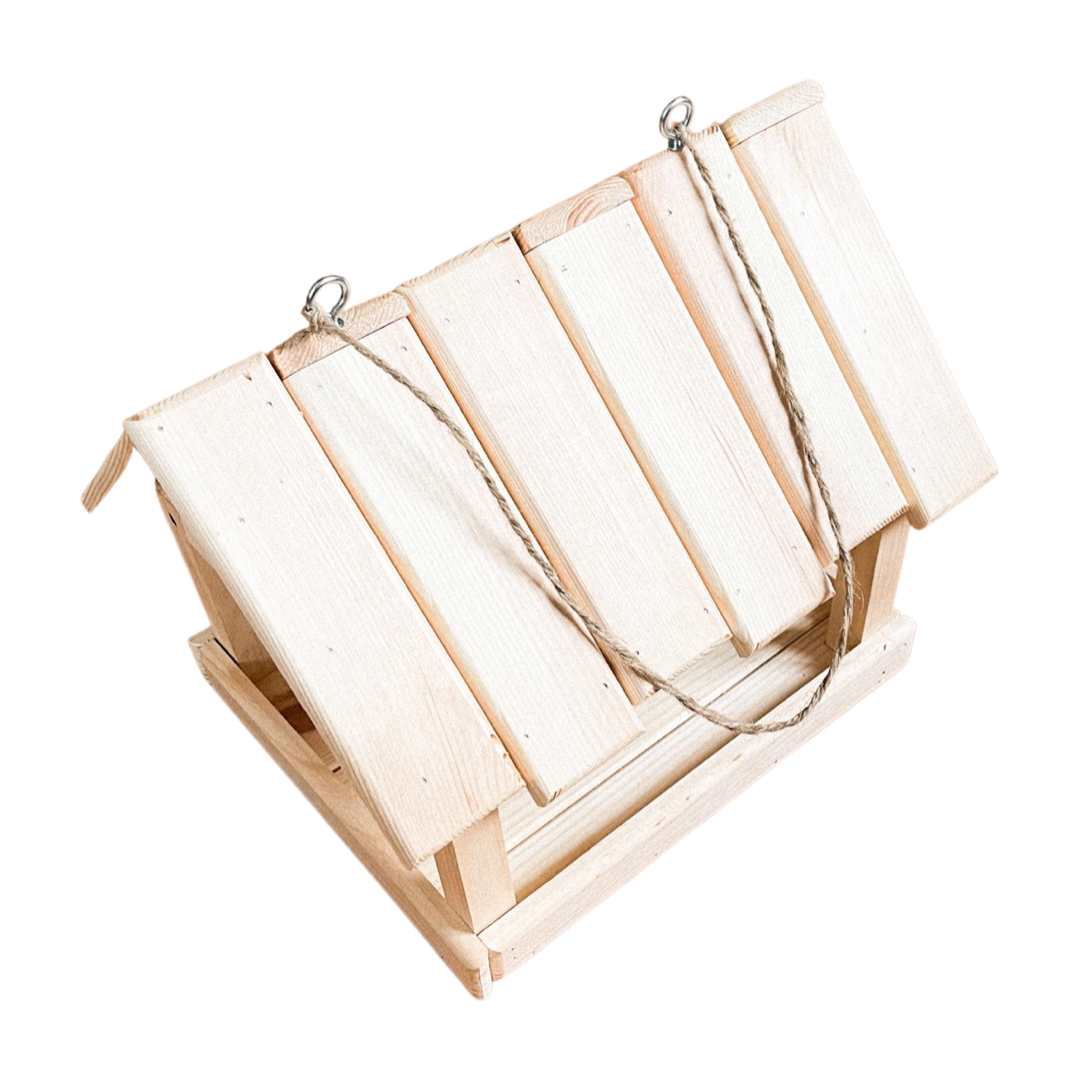 Годівниця для птахів Woodhouse підвісна з дерева 32х28х30 см - фото 3 Годівниця для птахів Woodhouse підвісна з дерева 32х28х30 см - фото 3