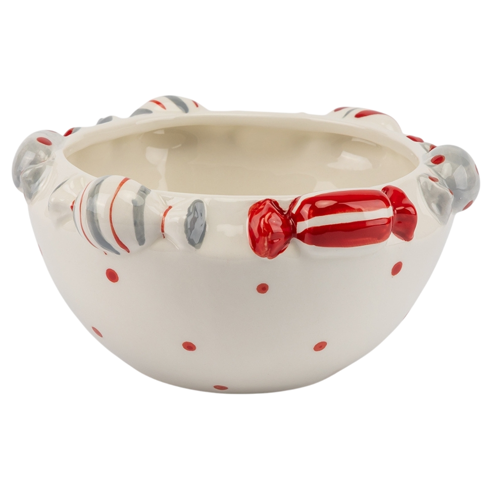 Новогоднее сервировочное блюдо для десертов Новогодние конфеты 18 см Белый (147-81-6037-027)