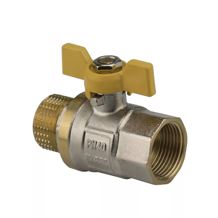 Кран шаровый Karro STANDART+ 1/2" ВЗ бабочка Желтый (SQ-1011791)