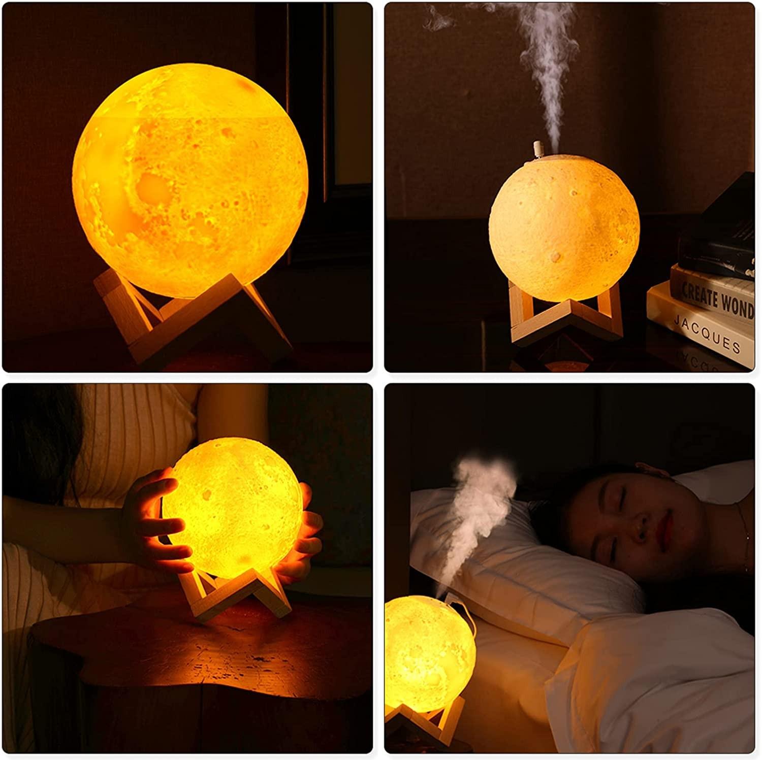 Нічник-освіжувач повітря 3D Moon Lamp Humidifier настільний - фото 7