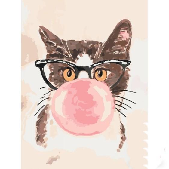 Картина по номерам Идейка Животные Bubble gum 30х40 см (KHO4050-mt)