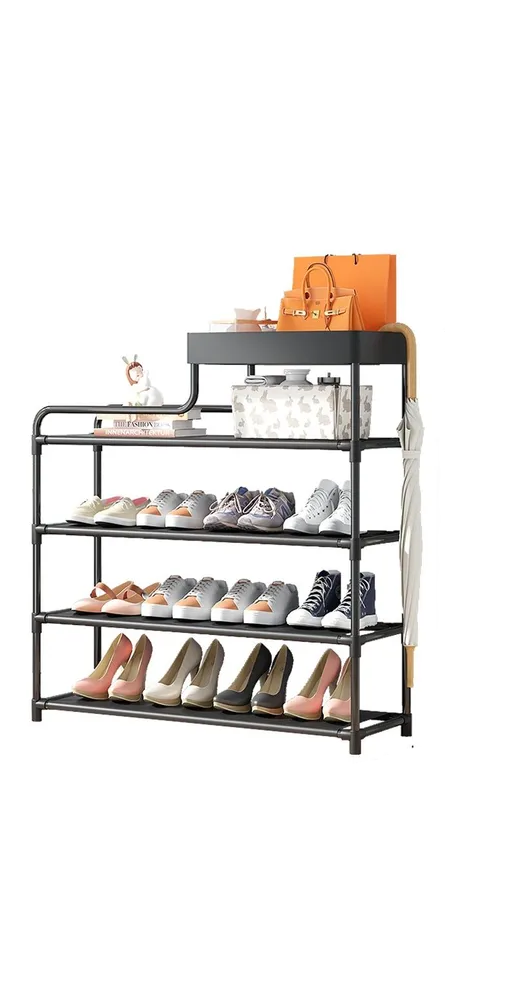 Полиця для взуття Shoe rack 08-02 метал 60х18,5х78,5 см Black - фото 1