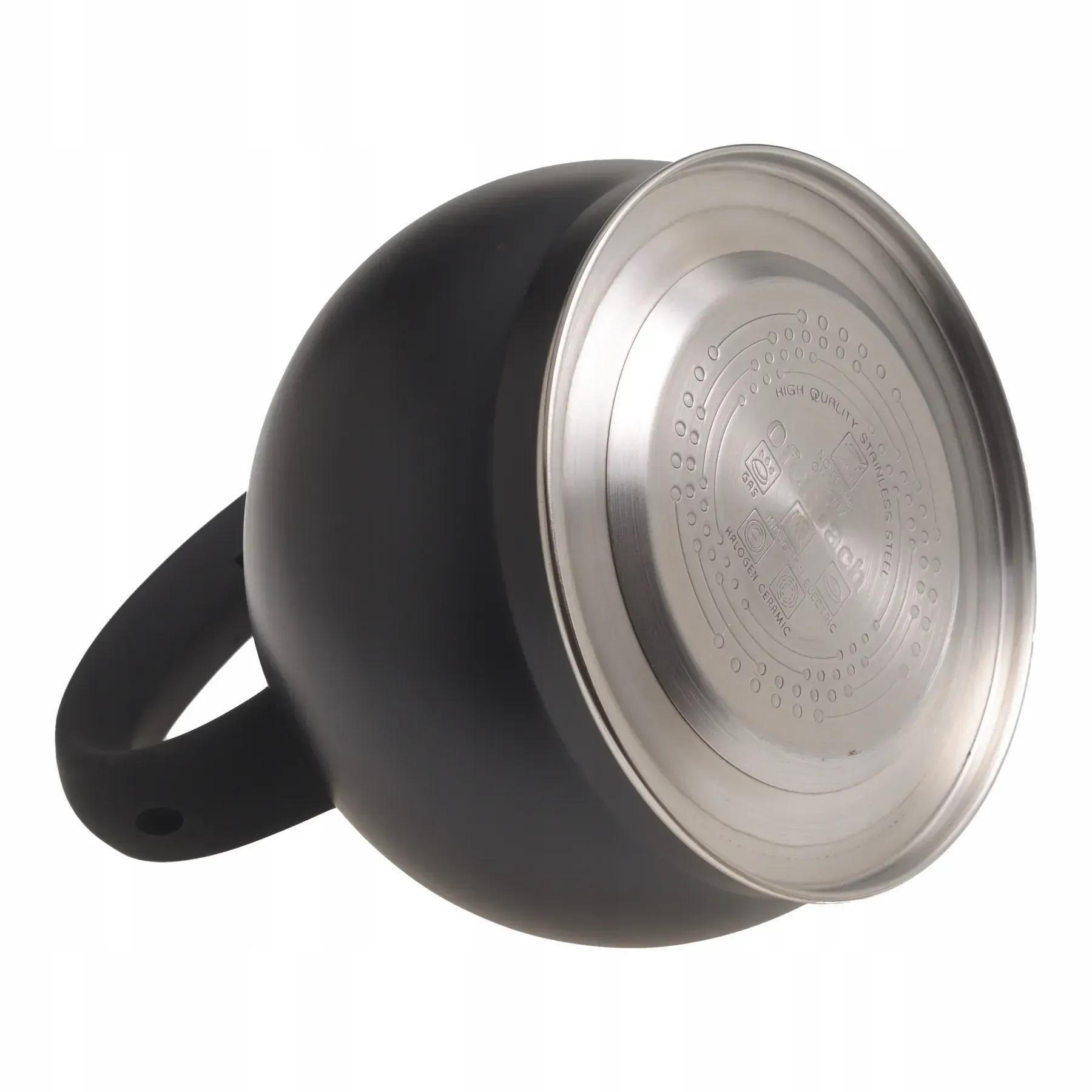 Чайник із свистком та ручкою з покриттям soft touch Ofenbach KM-100312 із нержавіючої сталі 2 л Чорний (150-84-100312) - фото 5 Чайник із свистком та ручкою з покриттям soft touch Ofenbach KM-100312 із нержавіючої сталі 2 л Чорний (150-84-100312) - фото 5