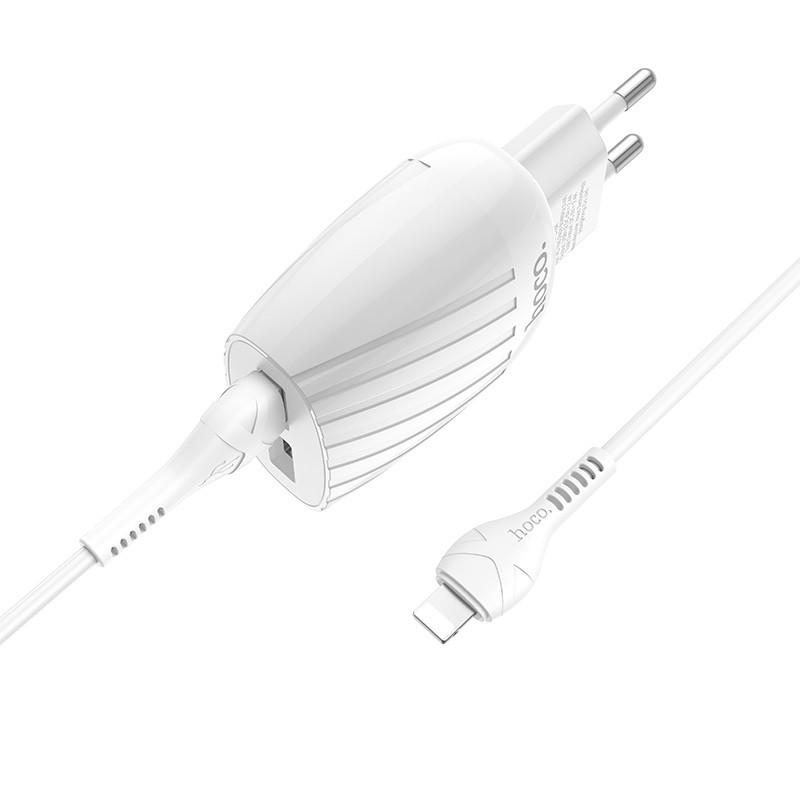 Адаптер Hoco C78A 2USB 2.4A Білий - фото 5