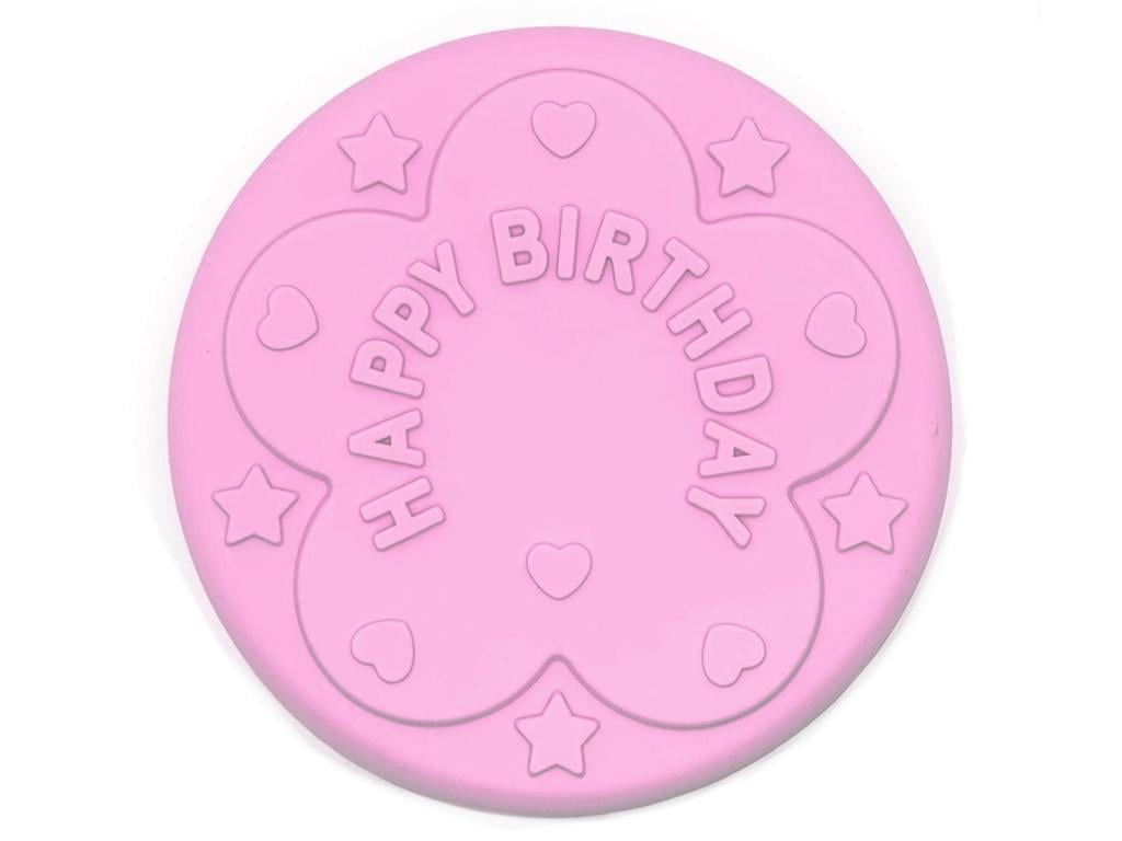 Форма силиконовая для выпечки Stenson Happy Birthday 27х27х5,5 см Розовый (MMS-MH-3364)