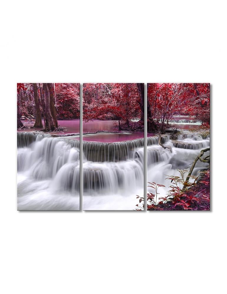 Картина модульная Розовый водопад 3 модуля 120x180 см