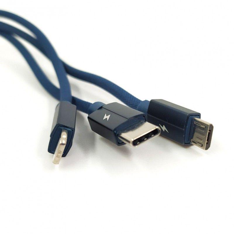 Кабель универсальный Remax 094 USB 3в1 Type-C/Lightning/Micro (11007) - фото 2