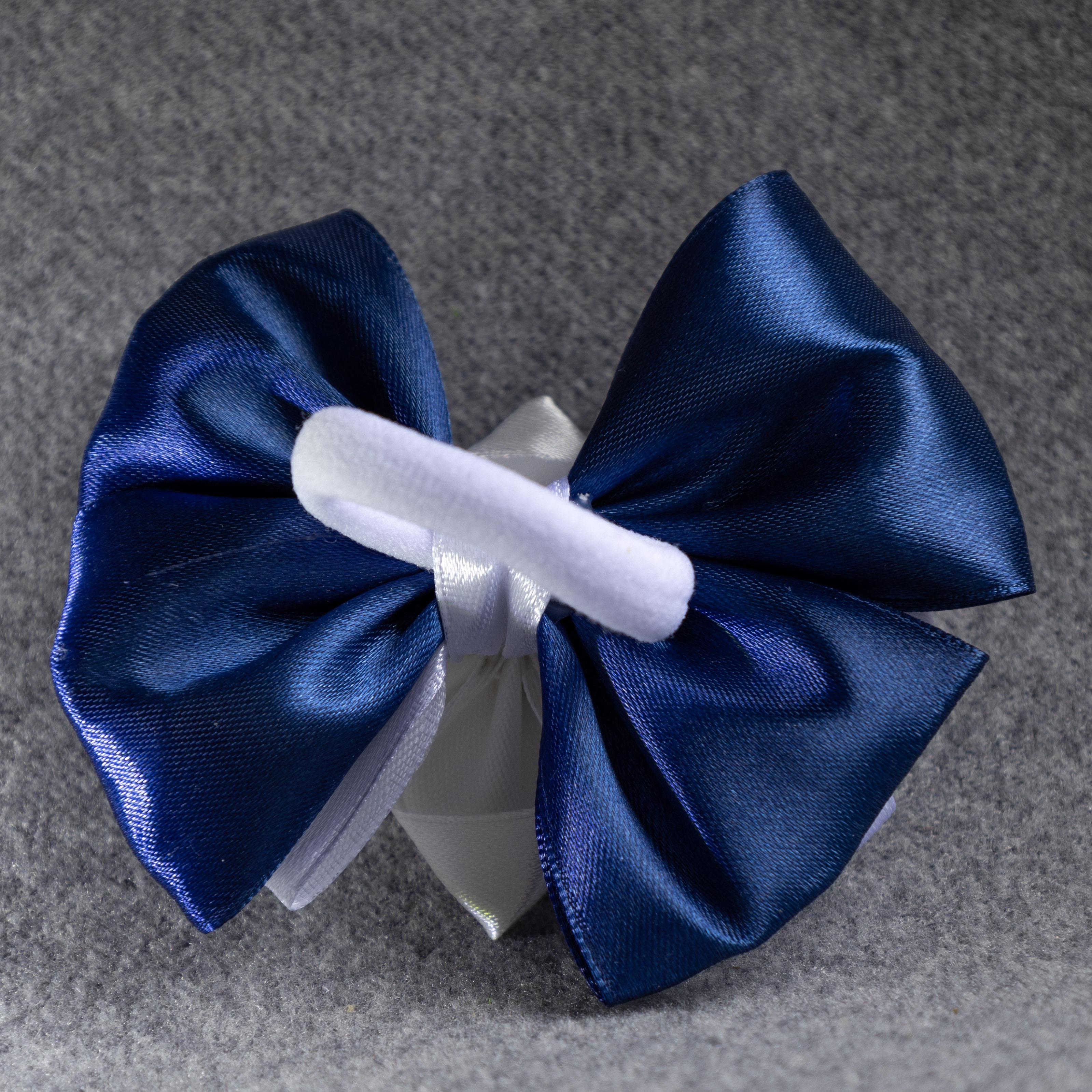 Резинка для волос ДАЙС с атласным бантом 9 см 2 шт. Бело-синий (БСБ-09-Б) - фото 2 Резинка для волос ДАЙС с атласным бантом 9 см 2 шт. Бело-синий (БСБ-09-Б) - фото 2