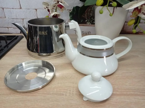 Чайник двухъярусный турецкий OMS 8025 из нержавеющей стали 1/2,2 л Белый - фото 6 Чайник двухъярусный турецкий OMS 8025 из нержавеющей стали 1/2,2 л Белый - фото 6