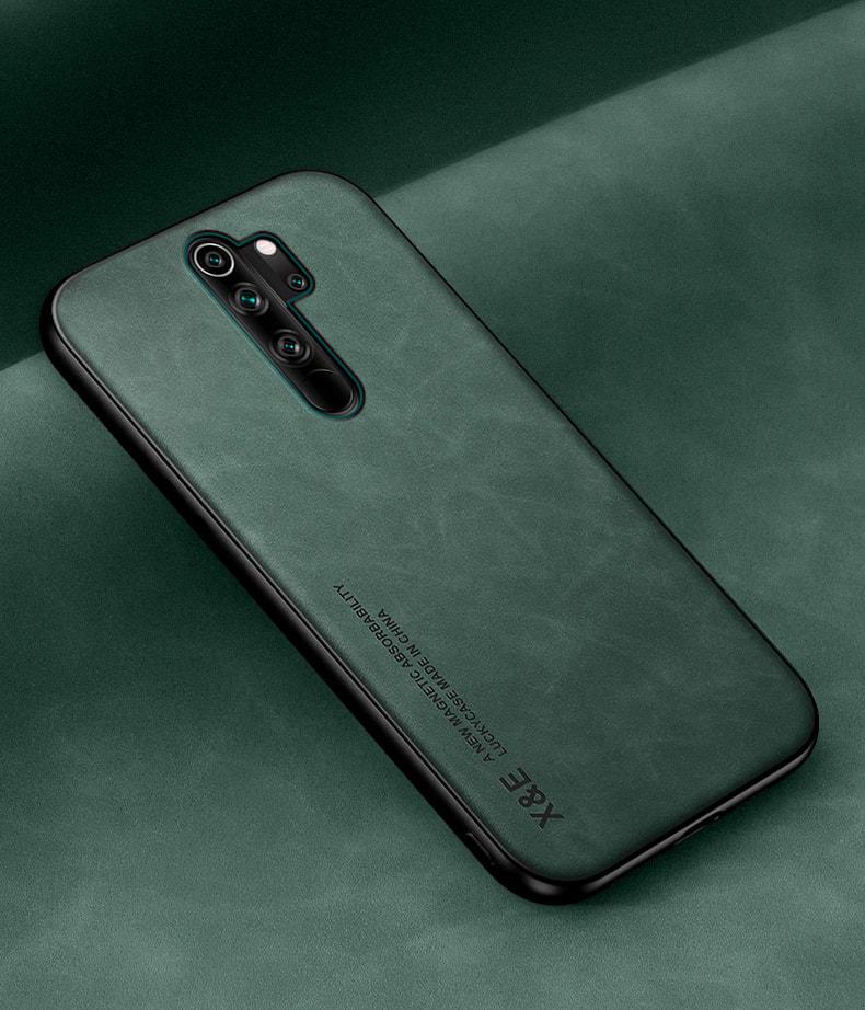 Кожаный чехол XnE Xiaomi Redmi Note 8 Pro с металлической вставкой Green (34285-08)