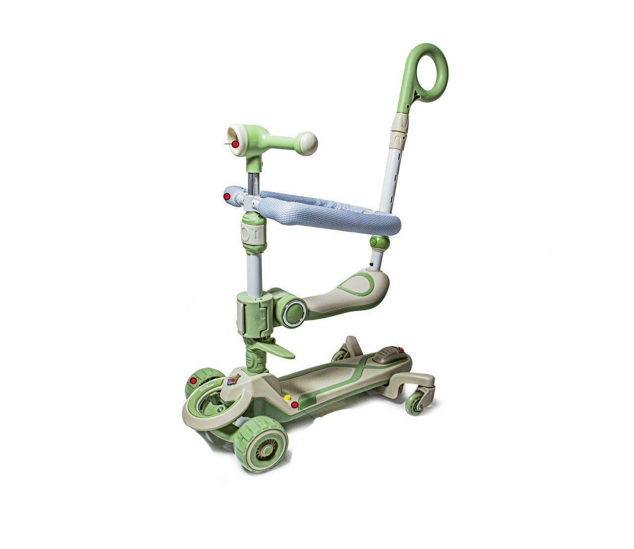 Самокат Smart 5в1 з підсвічуванням музикою та бортиком Green (549296887) Самокат Smart 5в1 з підсвічуванням музикою та бортиком Green (549296887)