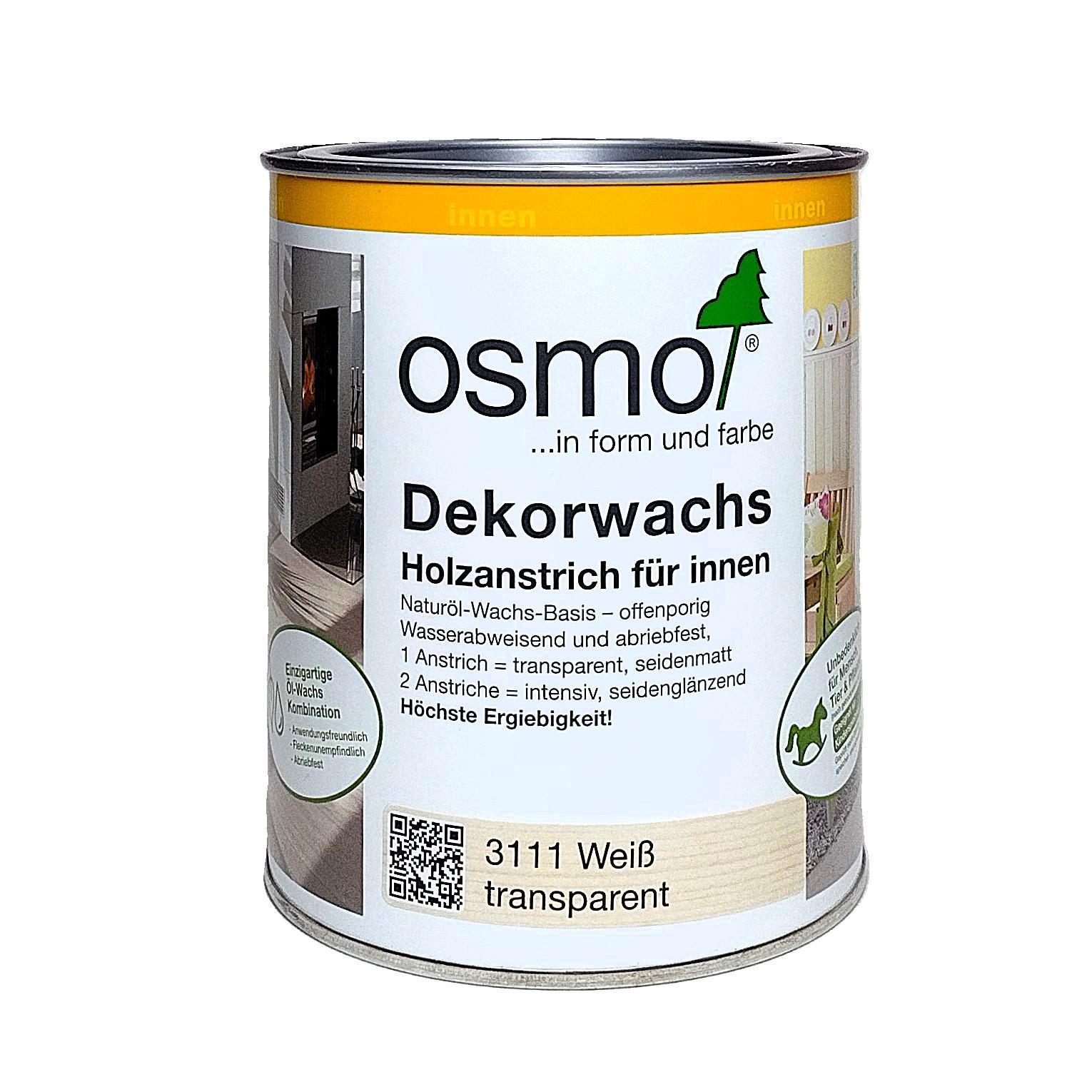 Масло цветное с твердым воском Osmo Dekorwachs для деревянных поверхностей 0,75 л Белый (3111)