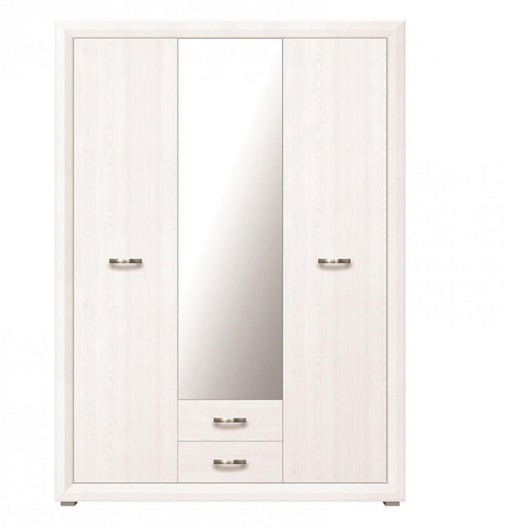 Шафа тридверна для спальні розпашна Gerbor SZF3D2S Маркус 1515х605х2115 мм Білий (11797)