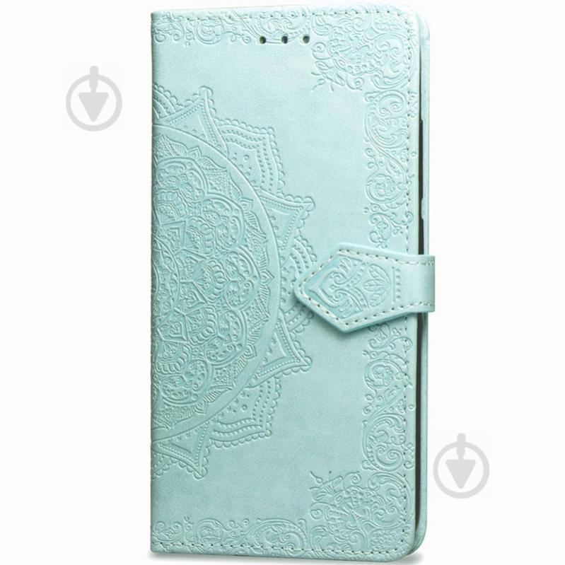 Кожаный чехол-книжка Epik Art Case с визитницей для Samsung Galaxy A50 / A50s / A30s Бирюзовый (717880)