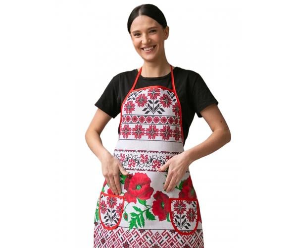 Фартук льняной Маки (75х55 см.) (115885)