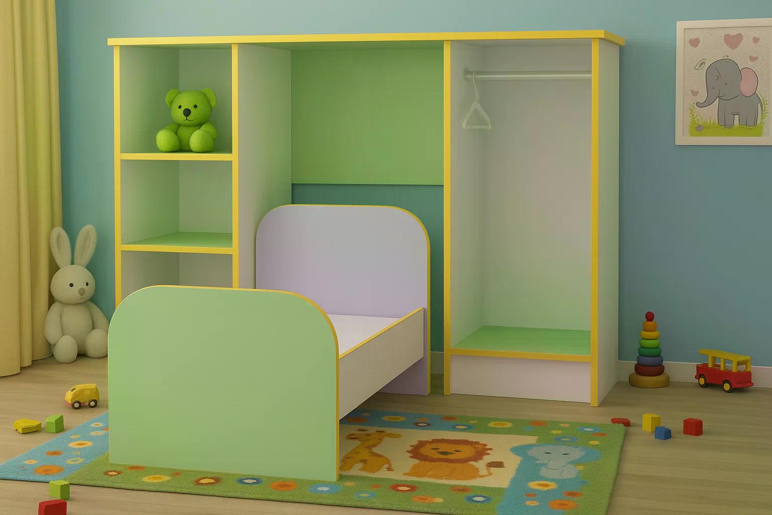 Ігрові меблі для дитячого садка Спальня Lavander/Green Water - фото 3 Ігрові меблі для дитячого садка Спальня Lavander/Green Water - фото 3