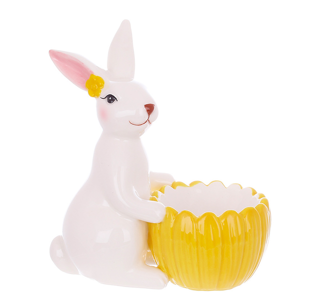 Подставка для яйца Bunny 13 см Белый с желтым (733584)