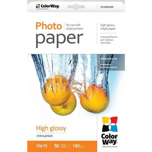 Фотопапір ColorWay PG1800504R 10x15 см 50 л глянцевий (11664619)