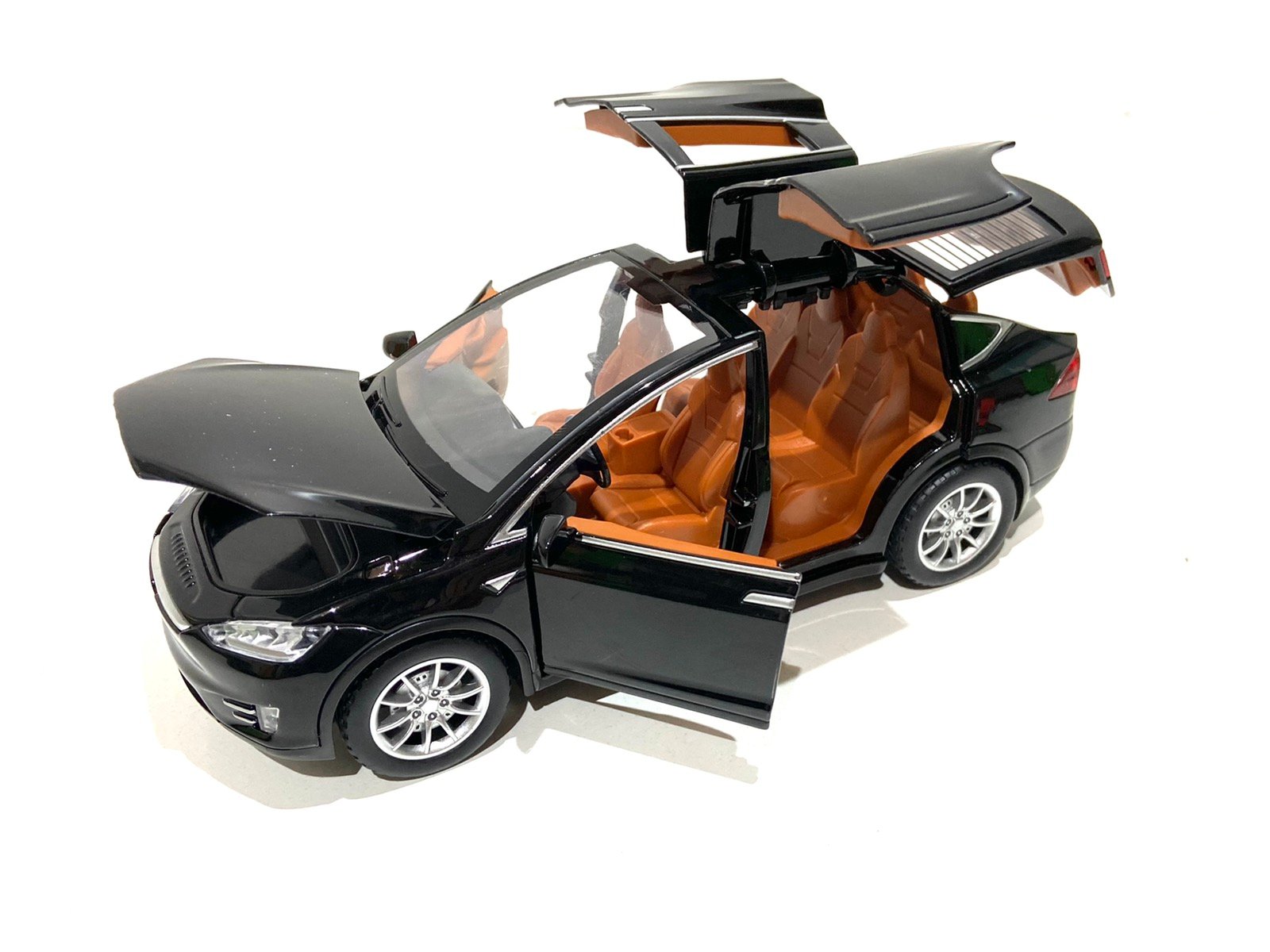 Машинка металлическая Автопром Tesla Model X 1:24 двери Черный (7574B)