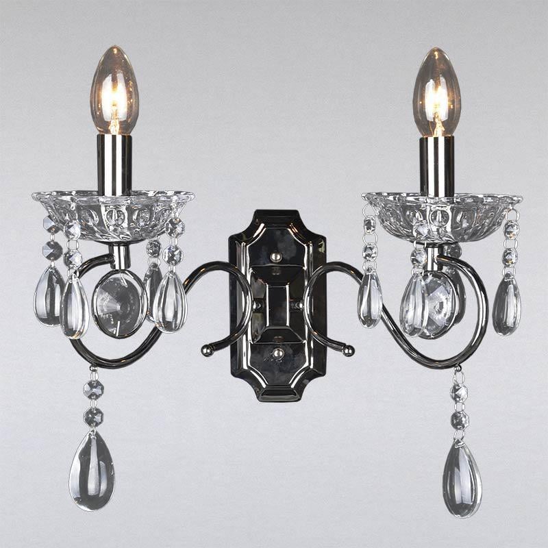 Бра настінне Light House LS-10688-2 Свічки на дві лампи Чорний хром