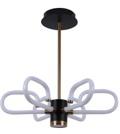 Люстра светодиодная Sirius на шесть плафонов 77W 3000-6500К Белый/Черный (N 7017-6)