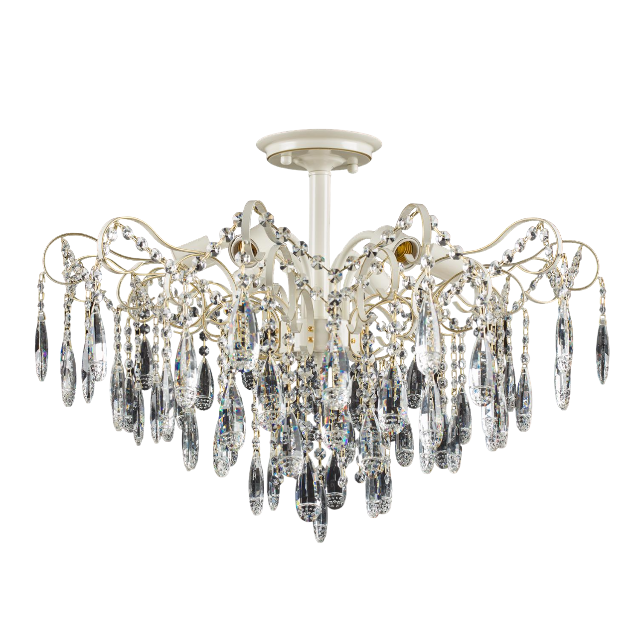 Люстра Свет SH-7671/6 LWG кришталева 6 лампочок Білий/Золотий