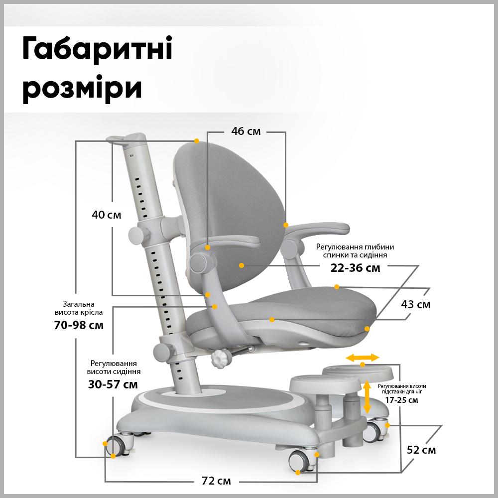 Кресло детское Mealux Ortoback Plus Серый (Y-508 G Plus) - фото 4