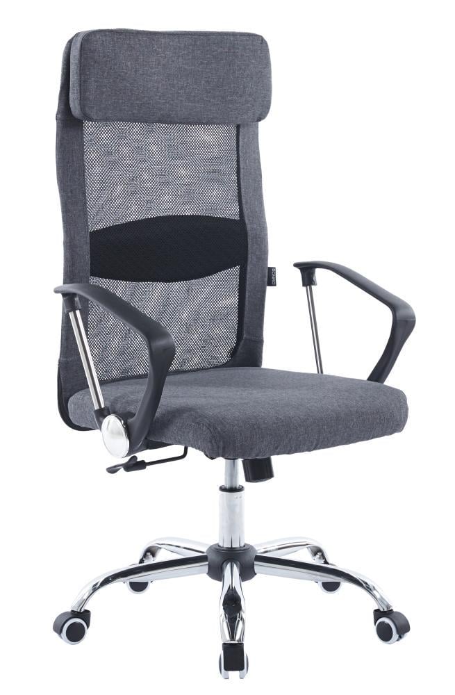 Офисное кресло Bonro BN-002-2 ткань с сеткой на колесах со спинкой и регулировкой высоты Серый (132-76-42400415)