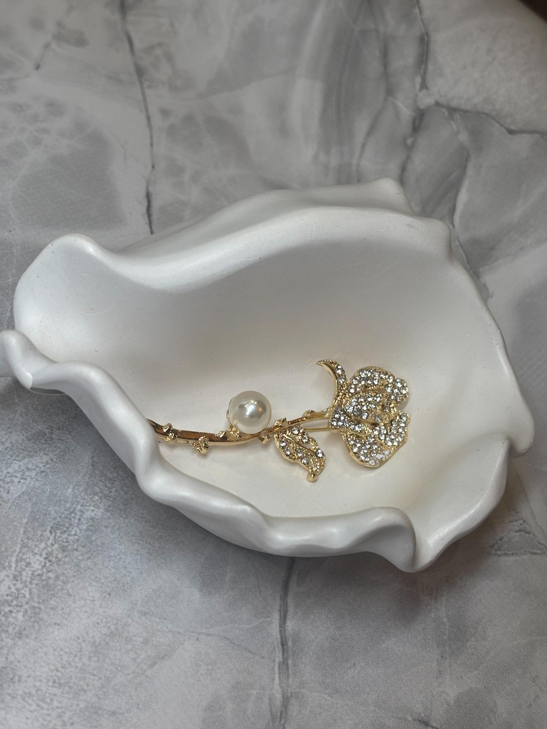 Брошь Mirshine Rose Pearl/Gold (27731897)