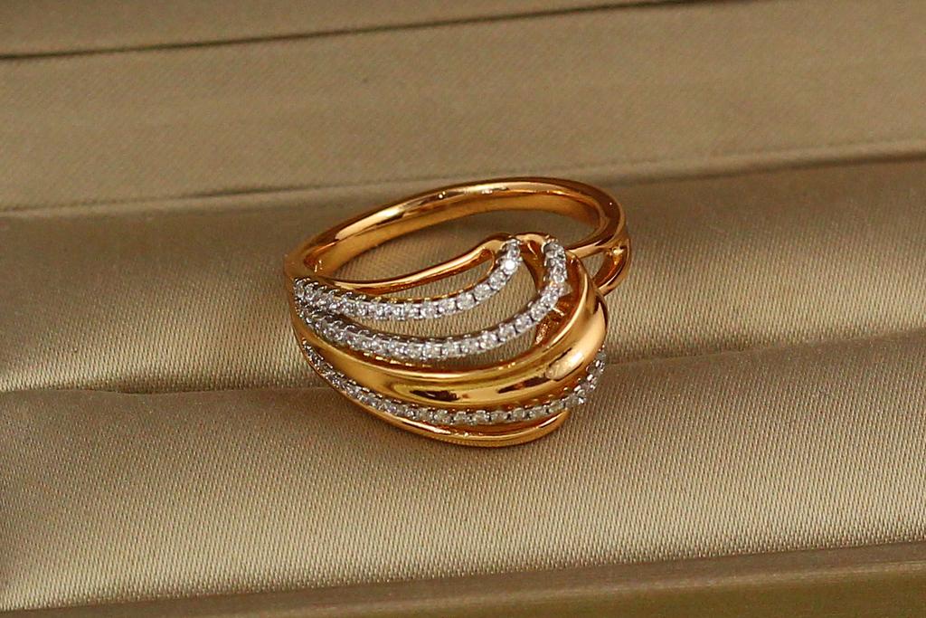 Кольцо Xuping Jewelry с родием струи фонтана р. 19 Золотистый (1503978768)