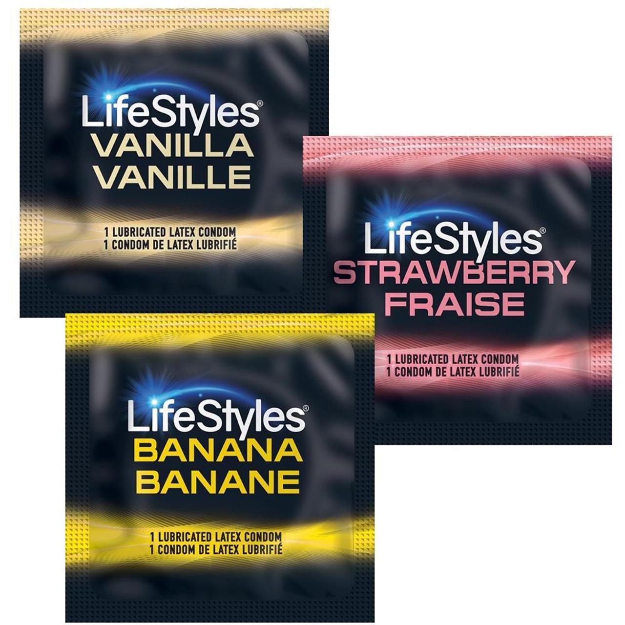Набір контрацептивів LifeStyles з різними смаками супертонкі з крапками 24 шт.
